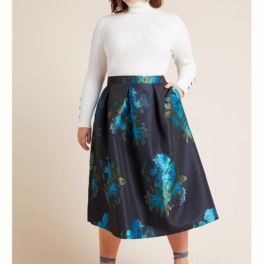 Anthropologie Maeve Ronette Jacquard Midi Skirt - Picture 8 of 9